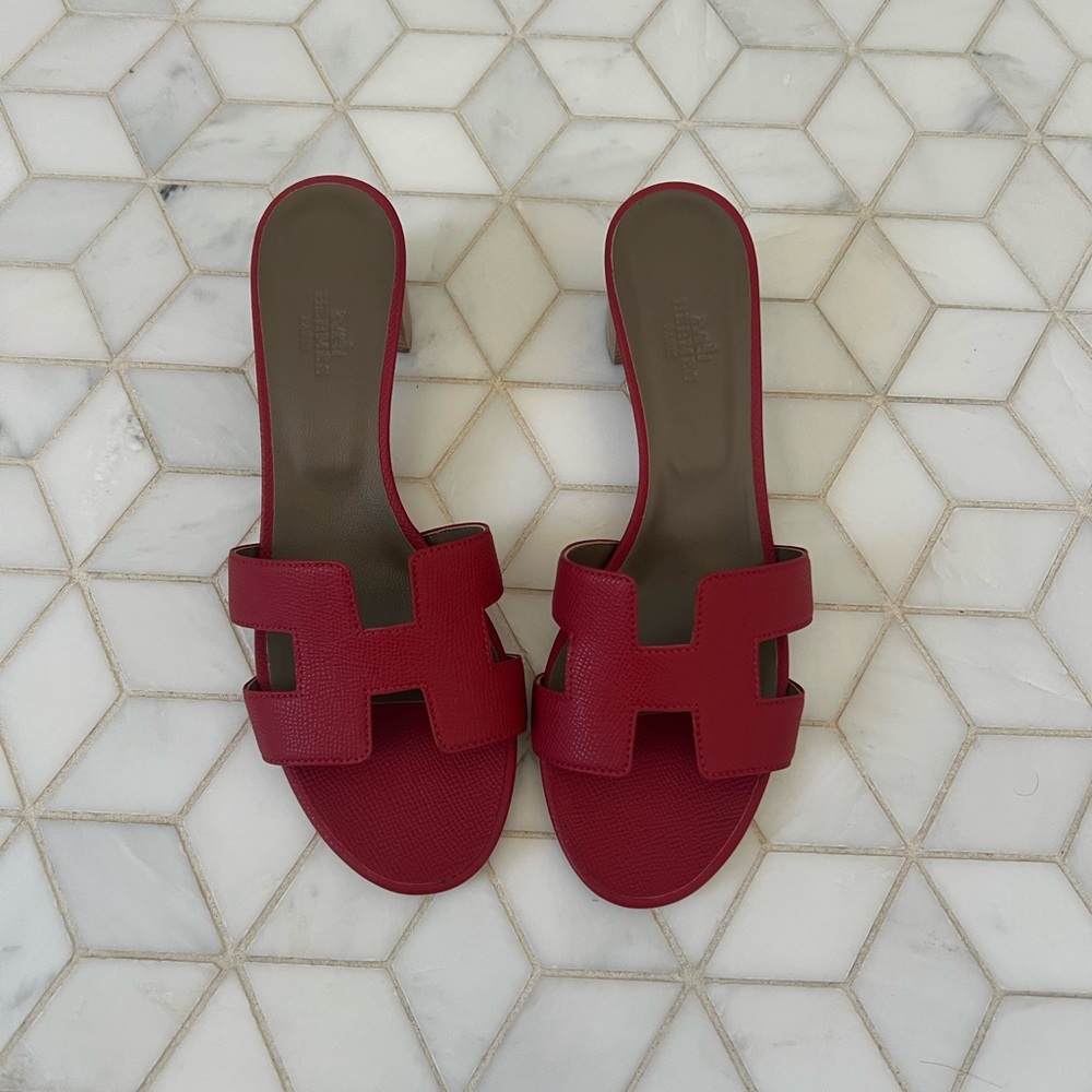 Hermes Oasis Sandal - Red leather